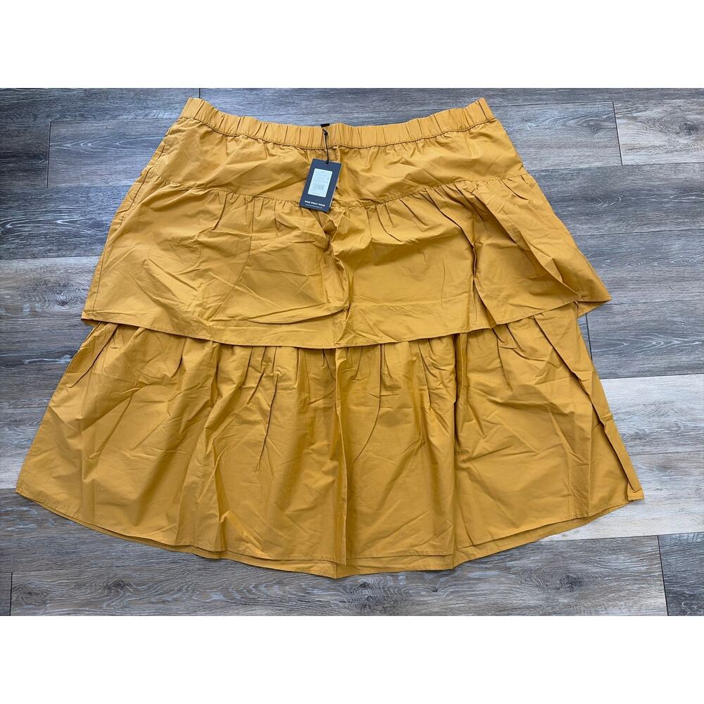 Who What Wear Mustard Tiered Midi Skirt 4X Cottagecore Prairie Fall